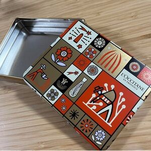 L'OCCITANE Vibrant Multicolor Tin Box Metal Box 6”x5”x1.5” (EMPTY)